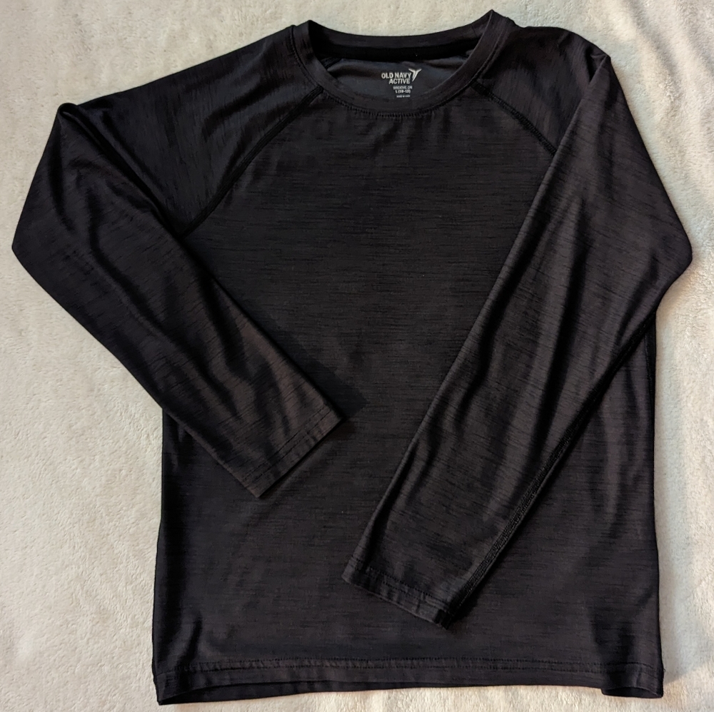Boy's Old Navy Active Breathe ON Long Sleeve T-Shirt, Black- Size L (10-…
